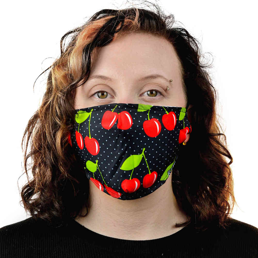 Rockabella - CHERRY Maske - Schutzmaske - Schwarz